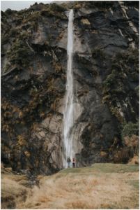 Wanaka waterfall couples photography
